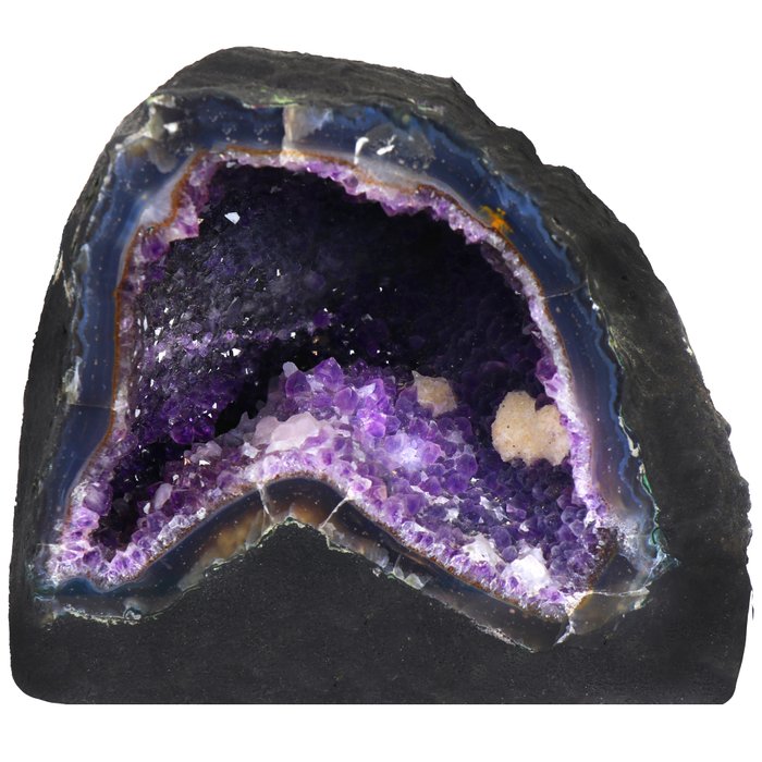 A 品質 - 瑪瑙和紫水晶 - 16x18x17 cm - 晶洞- 6 kg