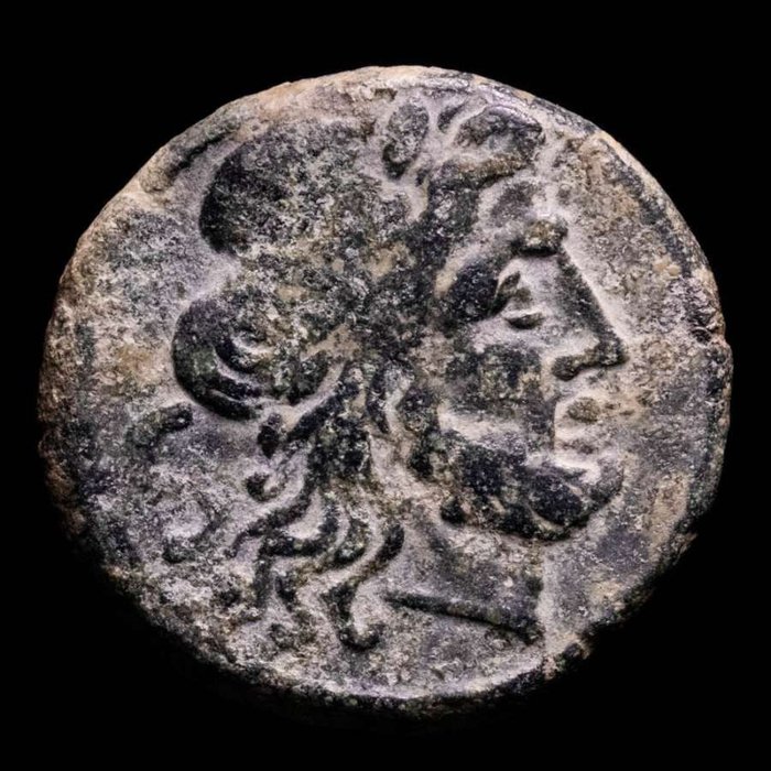 Rooman tasavalta. anonymous. Semis Hispania mint. Imitative issue from the official roman series.  Prow of galley to right, ROMA.