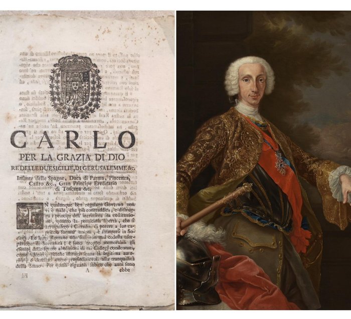 Dokument - Carlo VII Borbone Re delle due Sicilie, Napoli - Documento - Editto - 1751