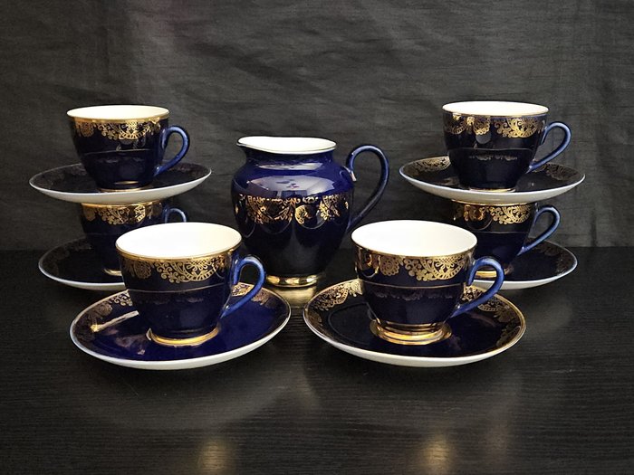 Lomonosov Imperial Porcelain Factory - Kaffesæt til 6 (7) - Porcelæn