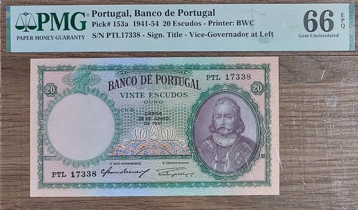 Πορτογαλία. - 20 Escudos 1951 - Pick 153