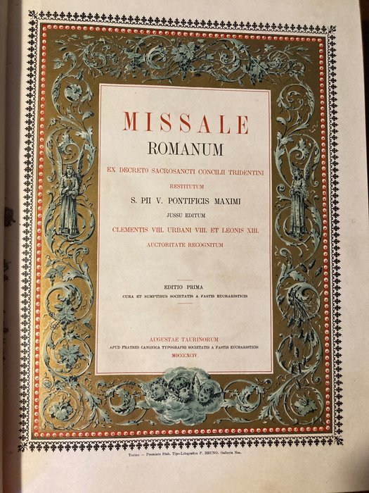S. PII V Pontificis Maximi - Missale Romanum - 1894
