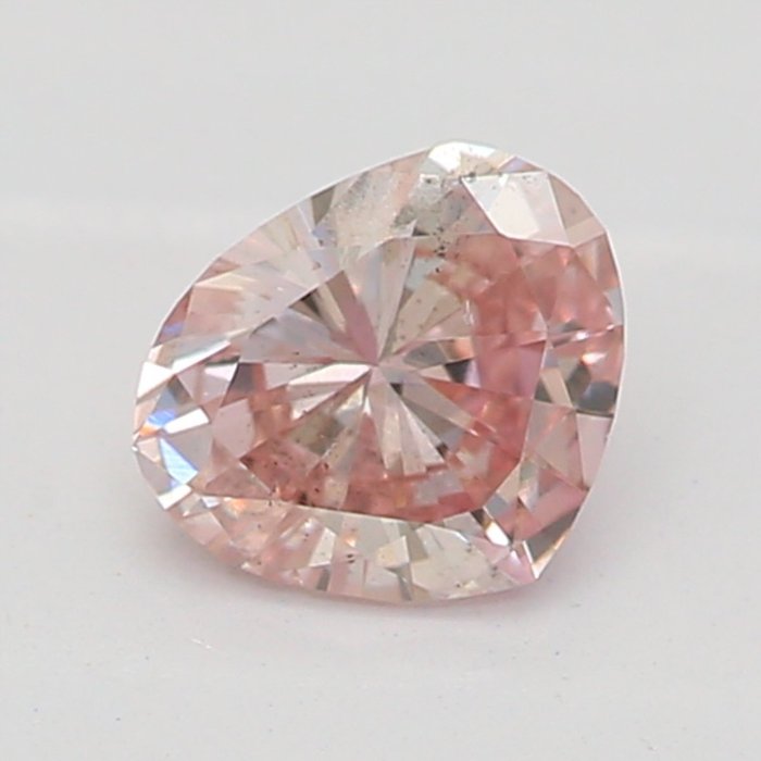 1 pcs 钻石 - 0.20 ct - 心形 - 淡彩粉带褐 - SI1 微内含一级