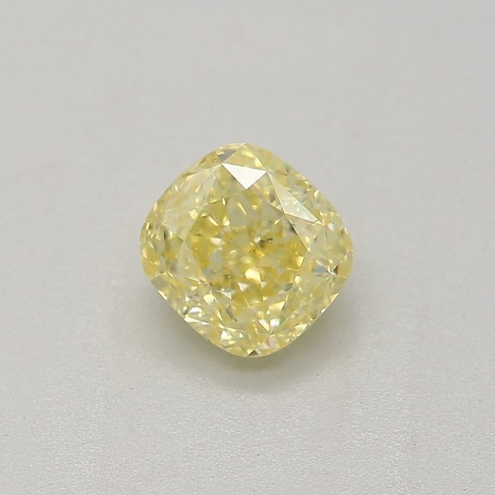 1 pcs Diamant - 0.39 ct - Kissen - Fancy Intensiv gelb - SI1