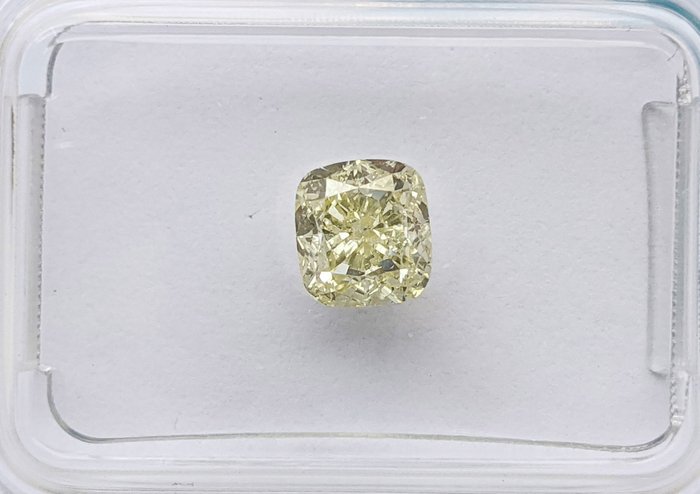 Gyémánt - 1.00 ct - Párna - fantázia világos sárga - SI2, No Reserve Price