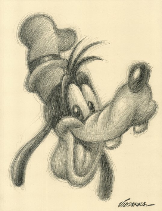 Joan Vizcarra - Goofy Portrait - Original Drawing - Pencil Art - Hand Signed - (SR1)