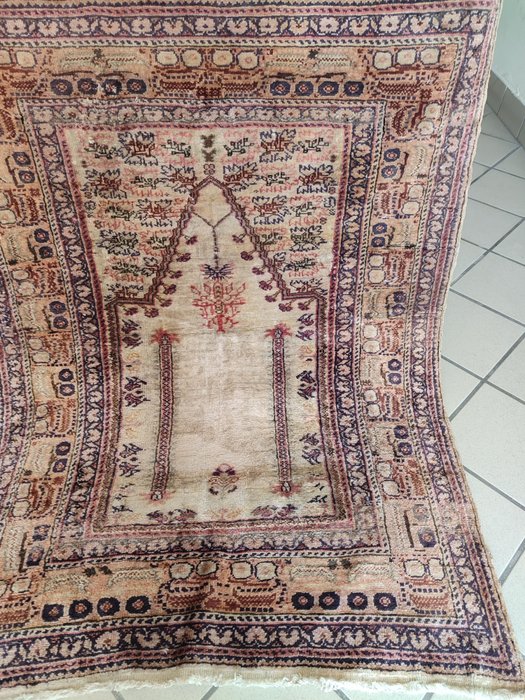 Antiek zijden panderma tapijt één stuk van inzameling - Vloerkleed - 115 cm - 88 cm