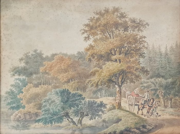 Friedrich I PRELLER (1804-1878)Attrib.to - Travelers in summer landscape