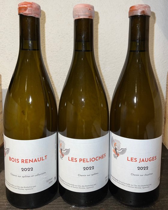 2022 Clos des Brétèches, "Bois Renault", "Les Pelioches" &  "Les Jauges" - 羅亞爾 - 3 瓶 (0.75L)