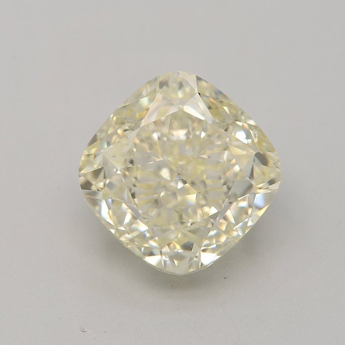 1 pcs 钻石 - 3.02 ct - 枕形 - UV - 淡黄 - VS2 轻微内含二级
