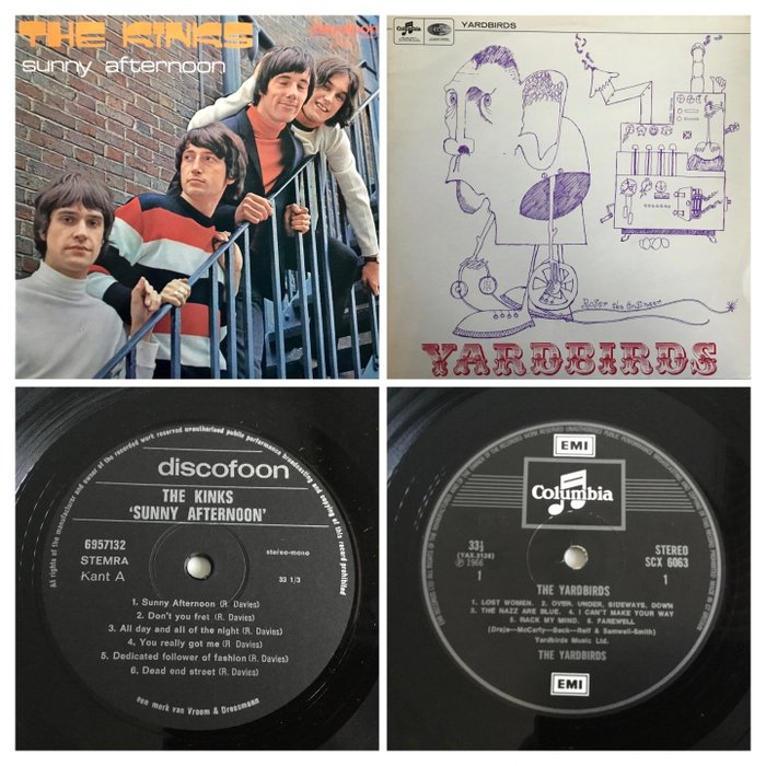 Kinks, The Yardbirds - Sunny Afternoon, Yardbirds (“Roger The Engineer”). - LP 專輯（多個） - 1967