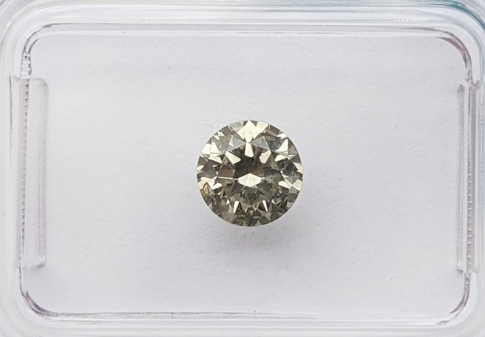 Gyémánt - 0.74 ct - Kerek - Faint Yellowish Grey - SI2, No Reserve Price
