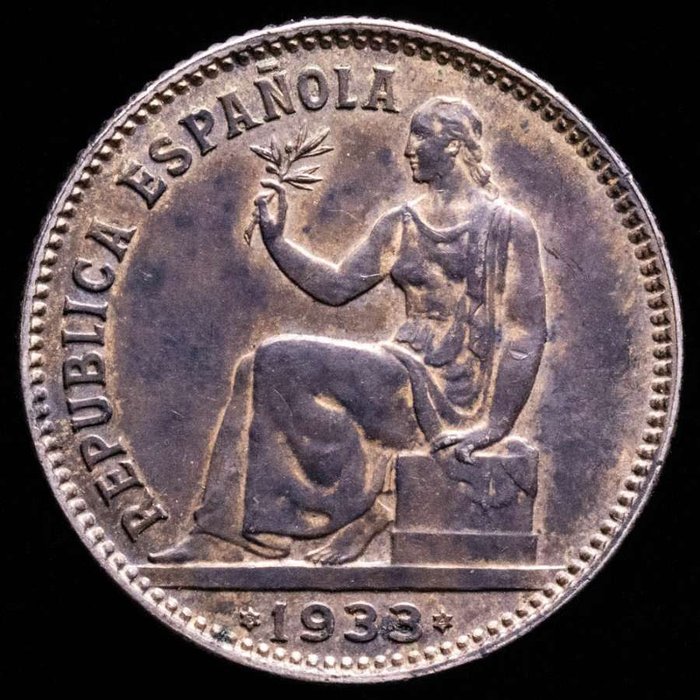 Spanje. Segunda Republica (1931-1939). 1 Peseta 1933 (*34).