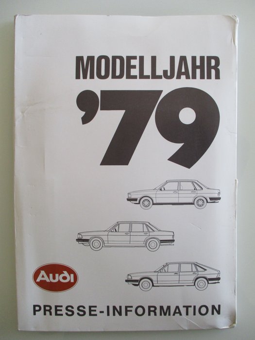 新闻资料袋 - Audi - Audi Presseinformation Pressemappe Modelljahr 1979 inkl. 15 Werkfotos und großem Aufkleber - 1979