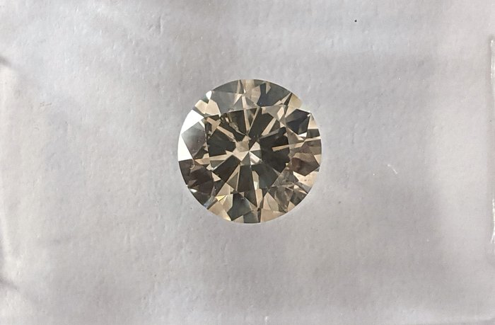 Diamond - 0.91 ct - Στρογγυλό - Very Light Greyish Yellow - SI2, No Reserve Price