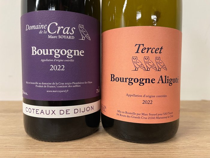 2022 Marc Soyard, Domaine de la Cras Coteaux de Dijon & Tercet Aligote - Bourgogne - 2 Flasker (0,75 L)