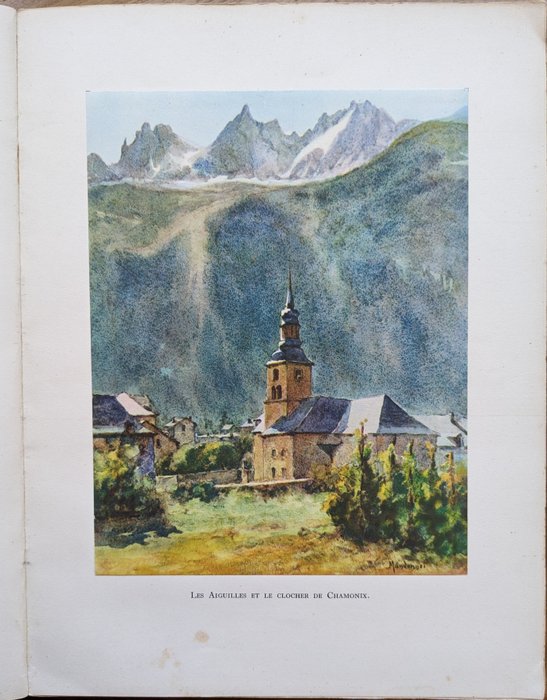 Jules Payot (auteur) en Pierre Mandonnet (aquarellen) - La Splendeur des Cimes. La Chaine du Mont-Blanc. Par Payot, Jules. Aquarelles de Pierre Mandonnet. - 1935