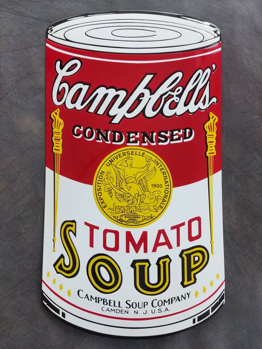 Campbells - Campbells Tomaten Suppe Andy Warhol Camden enamel sign Emailschild Emaille Schild