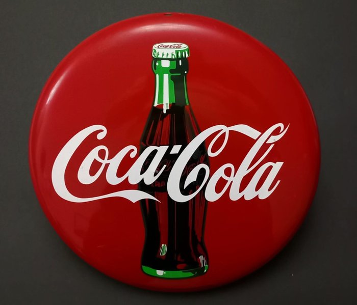 Coca Cola - Boton Coca Cola 1990 cartel publicitario - Années 1990