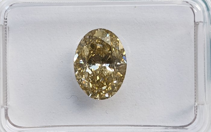 Diament - 1.63 ct - owalny - fantazyjny żółtawo-brązowy - SI2 (z nieznacznymi inkluzjami)