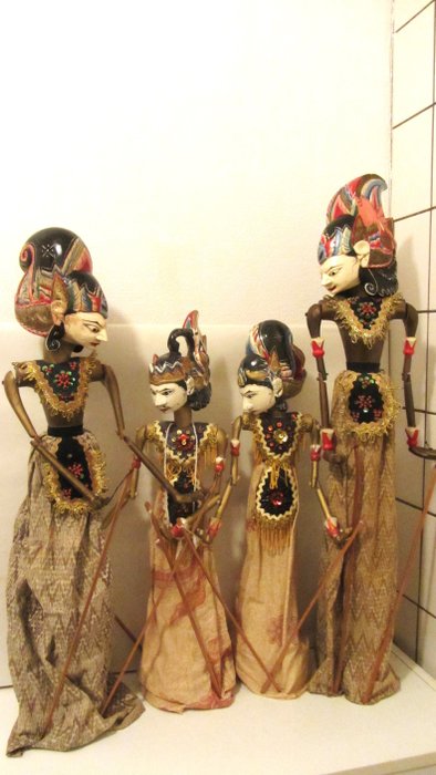 4個娃娃 - 哇揚皮影偶戲 - 爪哇 - 印度尼西亞