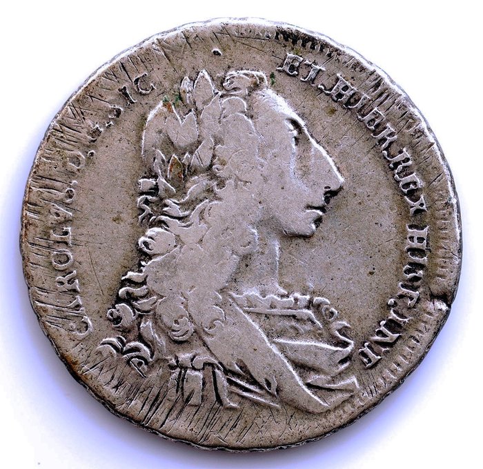 Italien, kungariket Sicilien. Carlos III (1759-1788). 12 Tarì 1735 Palermo