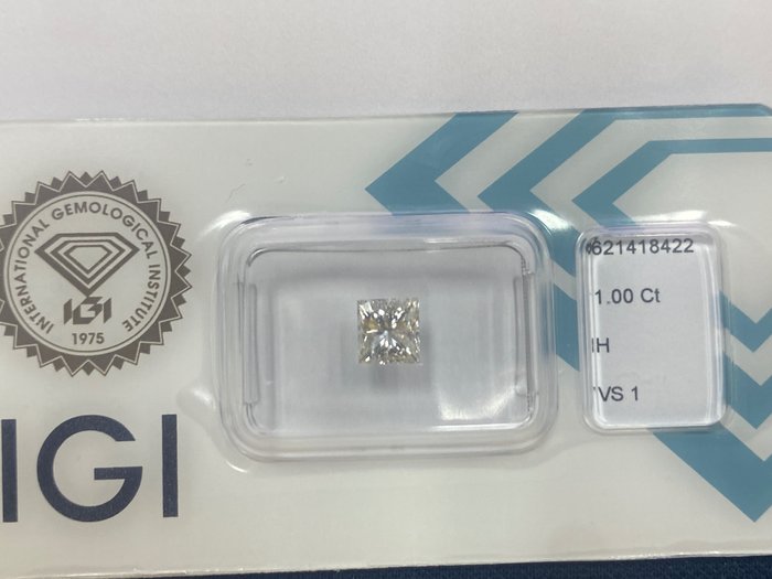 1 pcs Diamanter - 1.00 ct - Rektangulær prinsesse - H - VS1