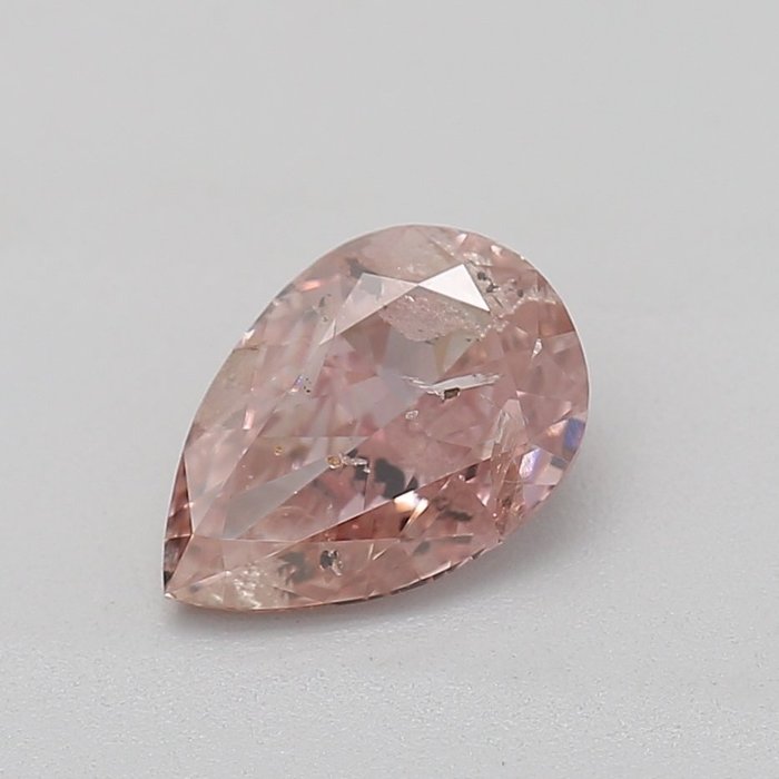 1 pcs 钻石 - 0.52 ct - 梨形 - 中彩粉带橙 - I2 内含二级
