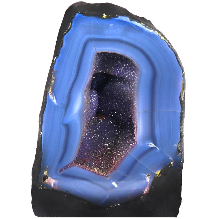 AA-kvalitet - blå agat - 27x18x18 cm - Geode- 10 kg