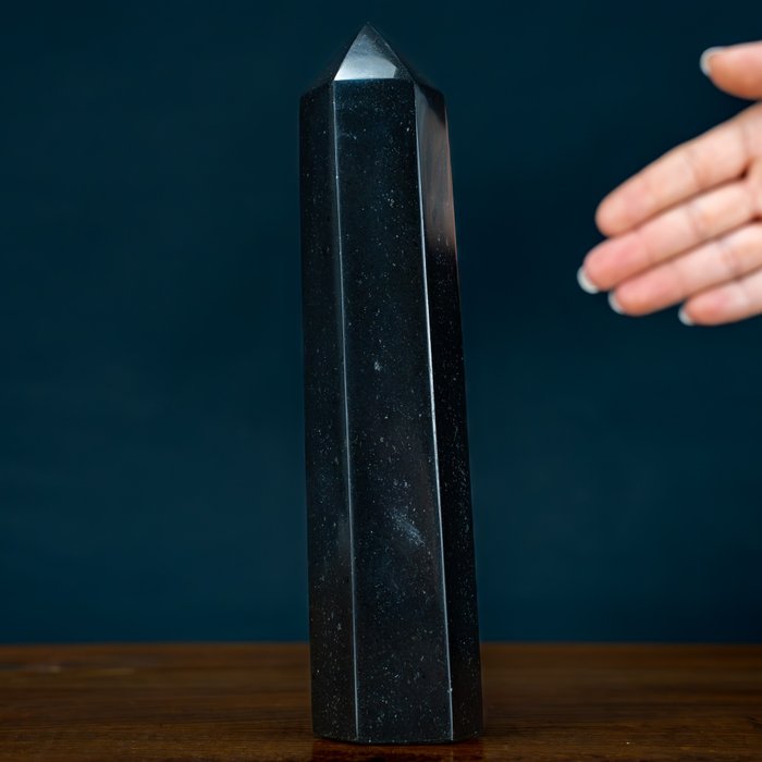 Luonnollinen musta turmaliini Obeliski- 524.12 g