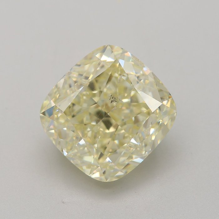 1 pcs 钻石 - 5.01 ct - 枕形 - YZ - 淡黄 - SI2 微内含二级