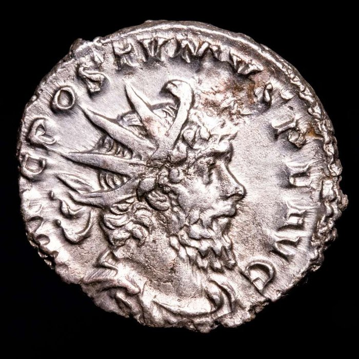 Römisches Reich. Postumus (260-269 n.u.Z.). Antoninianus Treveri mint. MONETA AVG, Moneta standing left holding scales and cornucopia.