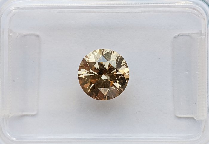 鑽石 - 1.00 ct - 圓形 - fancy yellowish brown - SI2, No Reserve Price