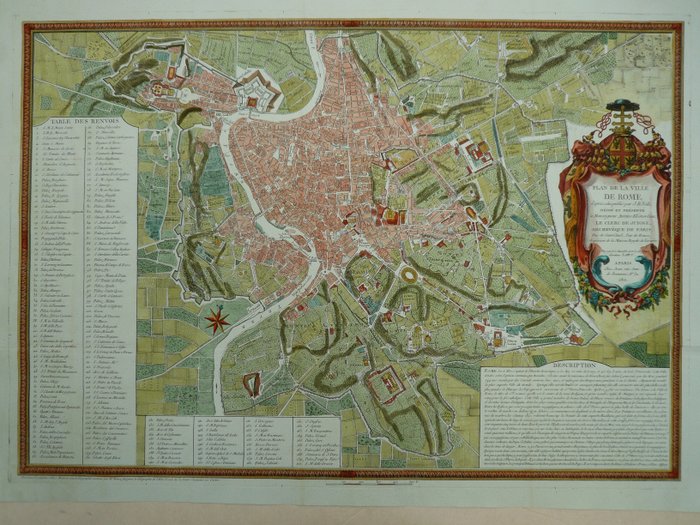Europa, Karta - Italien / Roma; Lattré - Plan de la Ville de Rome - 1781-1800