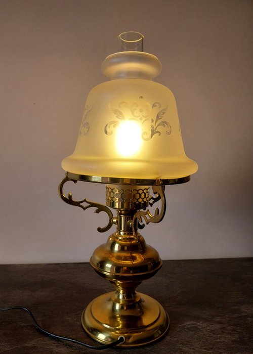 Asztali lámpa - Sárgaréz, Üveg