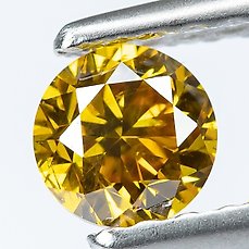 Diamant – 0.28 ct – Natural Fancy Vivid Brownish Yellow – SI2 *NO RESERVE*
