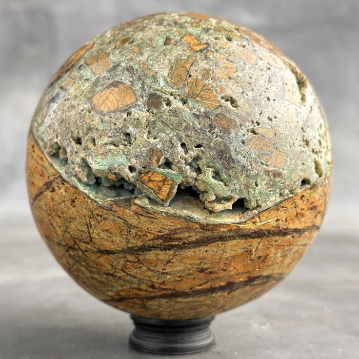 INGEN RESERVEPRIS - Wonderful Green Smithsonite Sphere med stativ- Sfære- 1800 g