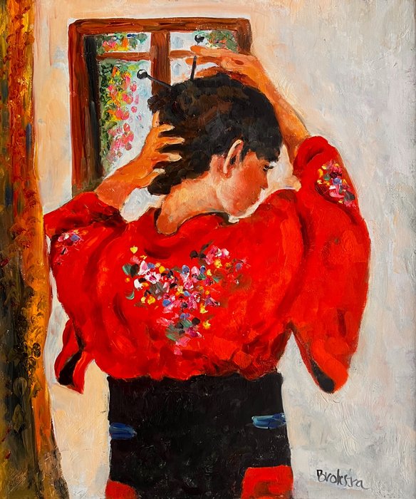 Anke Brokstra (1940-2021) - Vrouw in kimono