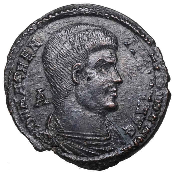 Römisches Reich. Magnentius (350-353 n.u.Z.). Aquileia, REITERSTURZ