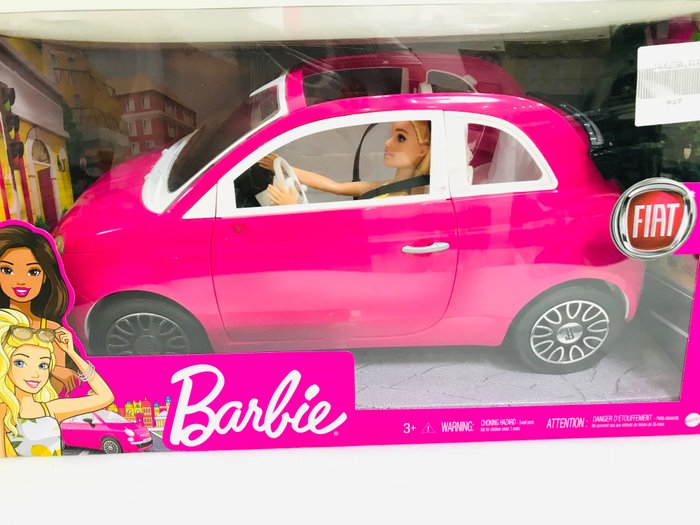 Mattel  - Coche de juguete Voiture collector Barbie Fiat 500
