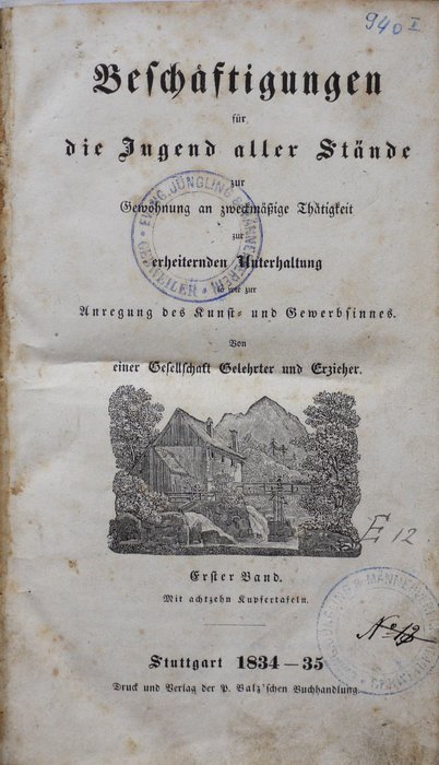G. H. von Schubert - 2 Bände: Beschäftigungen für die Jugend aller Stände, 1834-1840 (Phenakistiscope, Thaumatrope) - 1834-1840