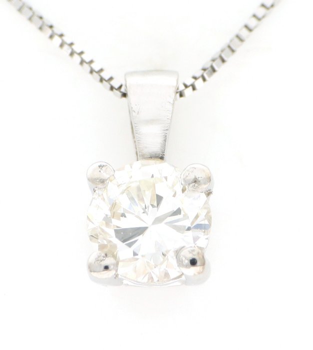 Ohne Mindestpreis - Halskette Weißgold, NEU Diamant  (Natürlich) 