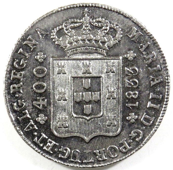 Portugalia. D. Maria II (1834-1853). Cruzado Novo (480 Reis) - 1833 - Rara