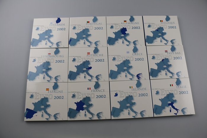 欧洲. Series 1 Cent - 2 Euro 2002 (12 sets)