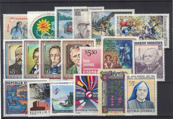Europe  - new European stamps in complete sets