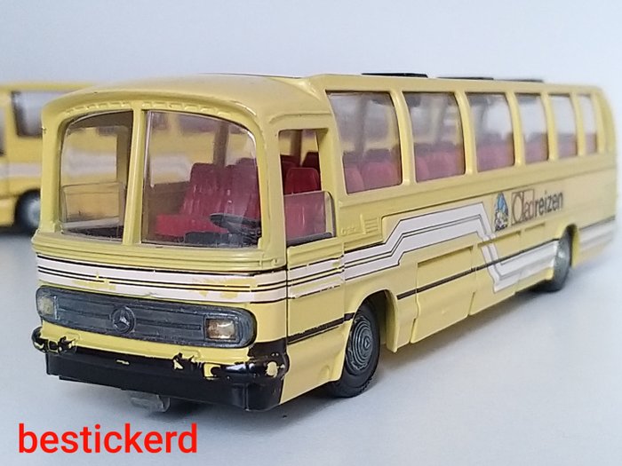 Tekno 1:50 - 3 - Modellino di autobus - Mercedes 0302 touringcar - 1x viaggi Arke / 1x viaggi Oad (stampati) / 1x viaggi Oad (adesivi)