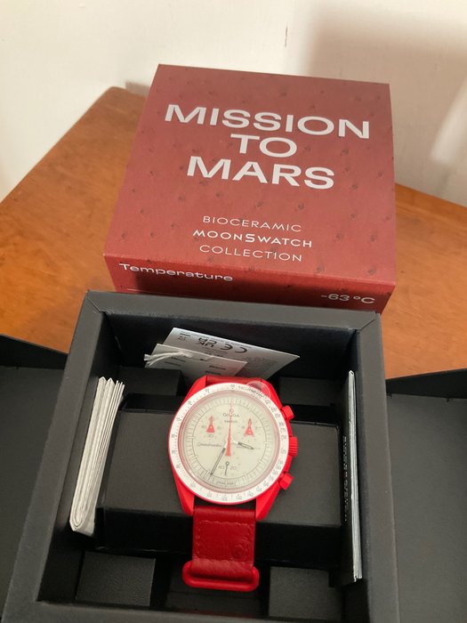 Swatch - Swatch x omega mission to mars ostrich leather strap edition - 没有保留价 - S033R 100 C - 中性 - 2023年特别版