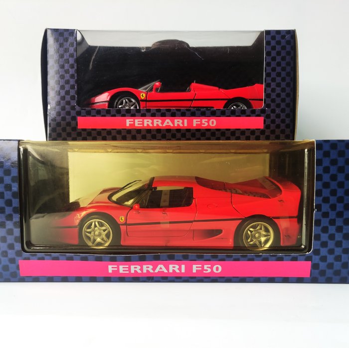 Maisto 1/18; 1/24 - 2 - Urheiluauton pienoismalli - Collezione - Ferrari F50 1995 (1/18) + Ferrari F50 (1/24)