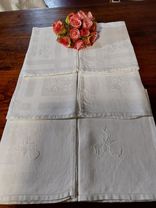  (6) 法蘭德斯亞麻公分。 60×60 - 餐巾