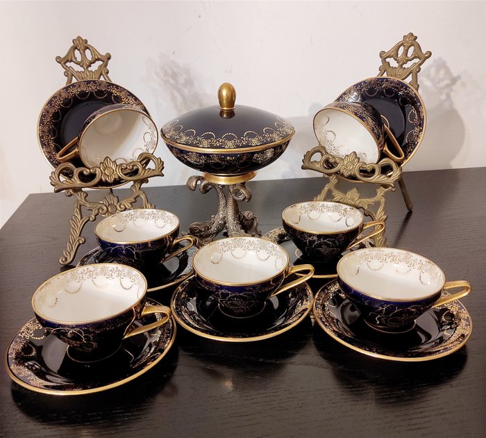 Bavaria - 整套咖啡杯具 (15) - Sanssouci - 瓷器，echt Kobalt
